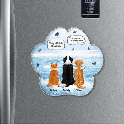 Pet Memorial I Miss You Back View Personalized Acrylic Fridge Magnet, Memorial Gift, Remembrance Gift For Dog Lover