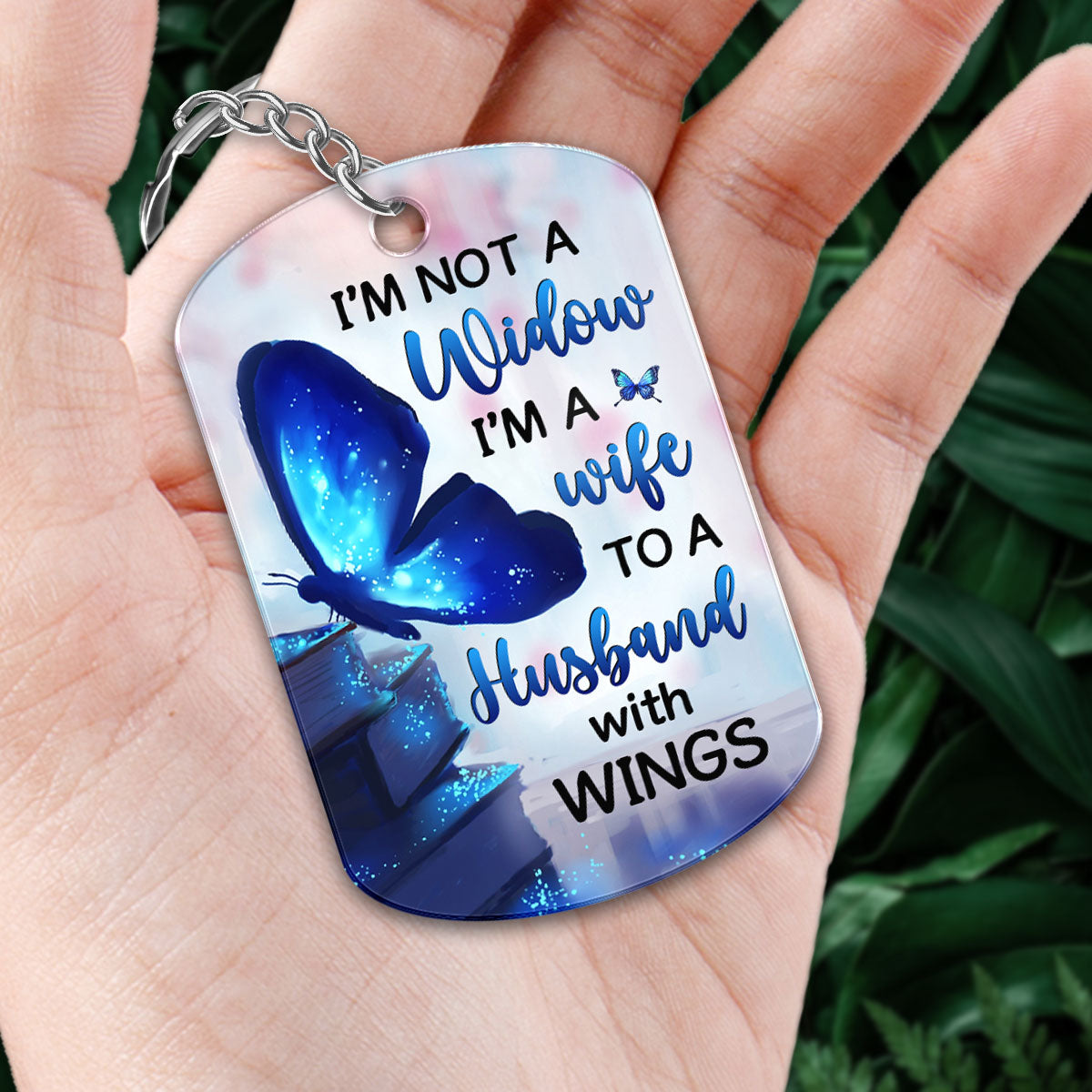 Not Widow Memorial Butterfly Remembrance Keepsake Photo Inserted Personalized Acrylic Keychain