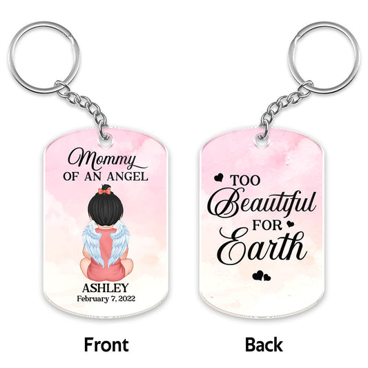 Mom Dad Of An Angel Miscarriage Infant Loss Memorial Sympathy Gift Personalized Acrylic Keychain