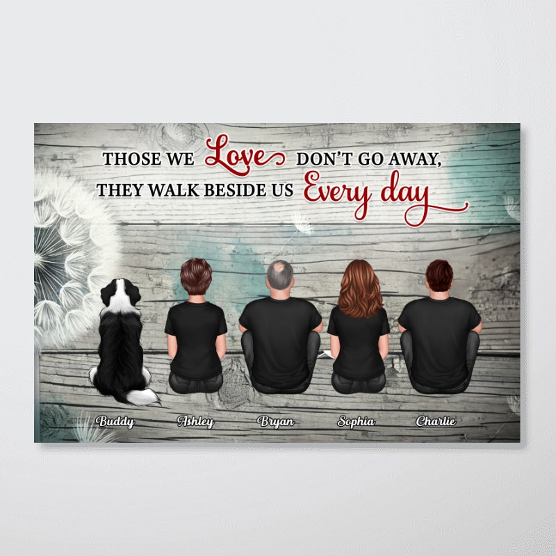 Dandelion Memorial Family Members Personalized Poster, Sympathy Gift