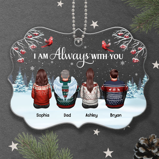 Berry Tree In Snow Family Memorial Remembrance Gift Keepsake Personalized Acrylic Ornament