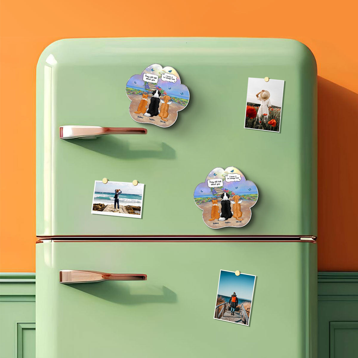 Pet Memorial I Miss You Back View Personalized Acrylic Fridge Magnet, Memorial Gift, Remembrance Gift For Dog Lover