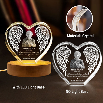 Personalized Picture Frame Memorial Gift Premium Heart LED, Heartfelt Table Decoration for Loss of Loved One