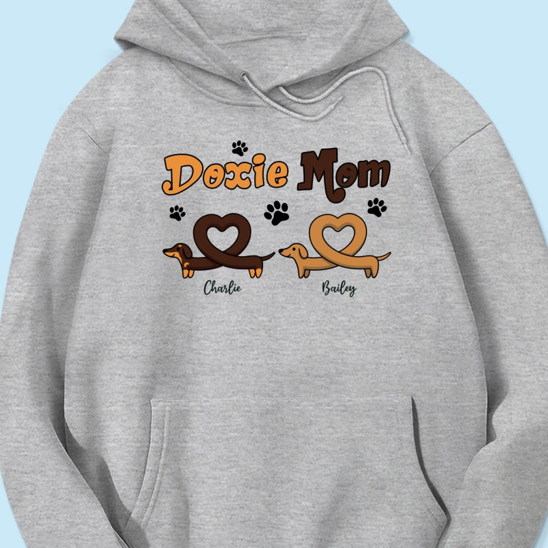 Doxie Mom Cute Heart Dachshunds Personalized Shirt