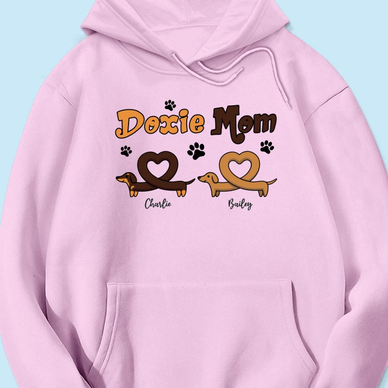 Doxie Mom Cute Heart Dachshunds Personalized Shirt