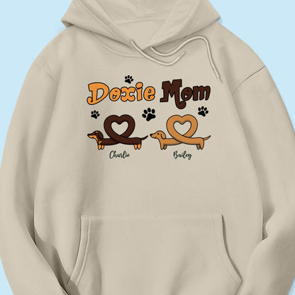 Doxie Mom Cute Heart Dachshunds Personalized Shirt