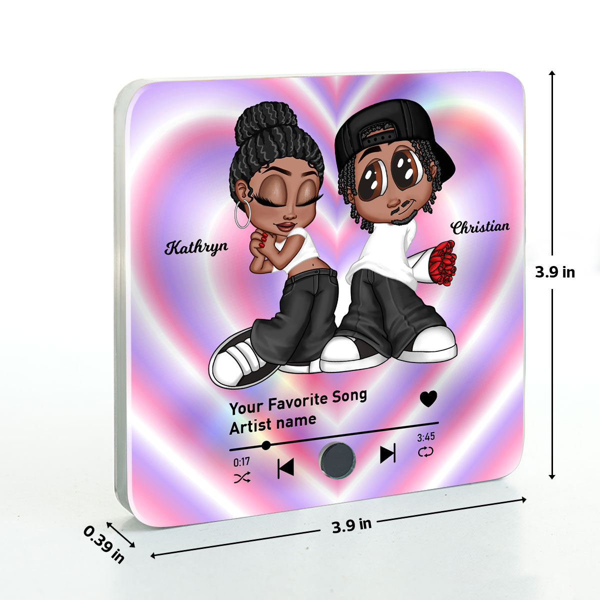 Y2K Couple Custom Music Fridge Magnet, Trendy 2025 Gift For him & for her, Anniversary, Birthday, Just Because Gift