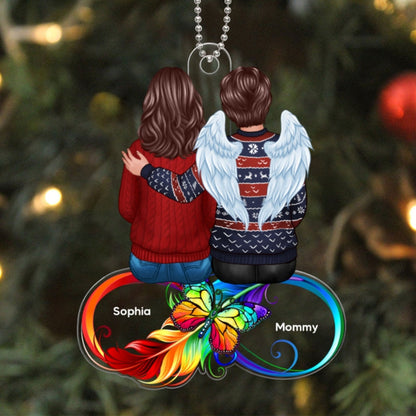 Family Memorial Sitting On Infinity Personalized Custom Shape Acrylic Ornament