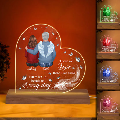 Memorial Family White Feather And Butterflies Personalized Custom Shape LED Night Light