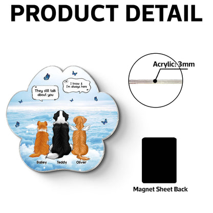 Pet Memorial I Miss You Back View Personalized Acrylic Fridge Magnet, Memorial Gift, Remembrance Gift For Dog Lover