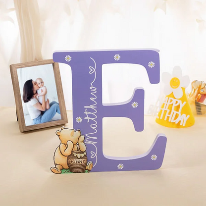 Personalised Classic Winnie the Pooh Letter Plaque with Name Nursery Decor Baby Shower Gift for Newborns