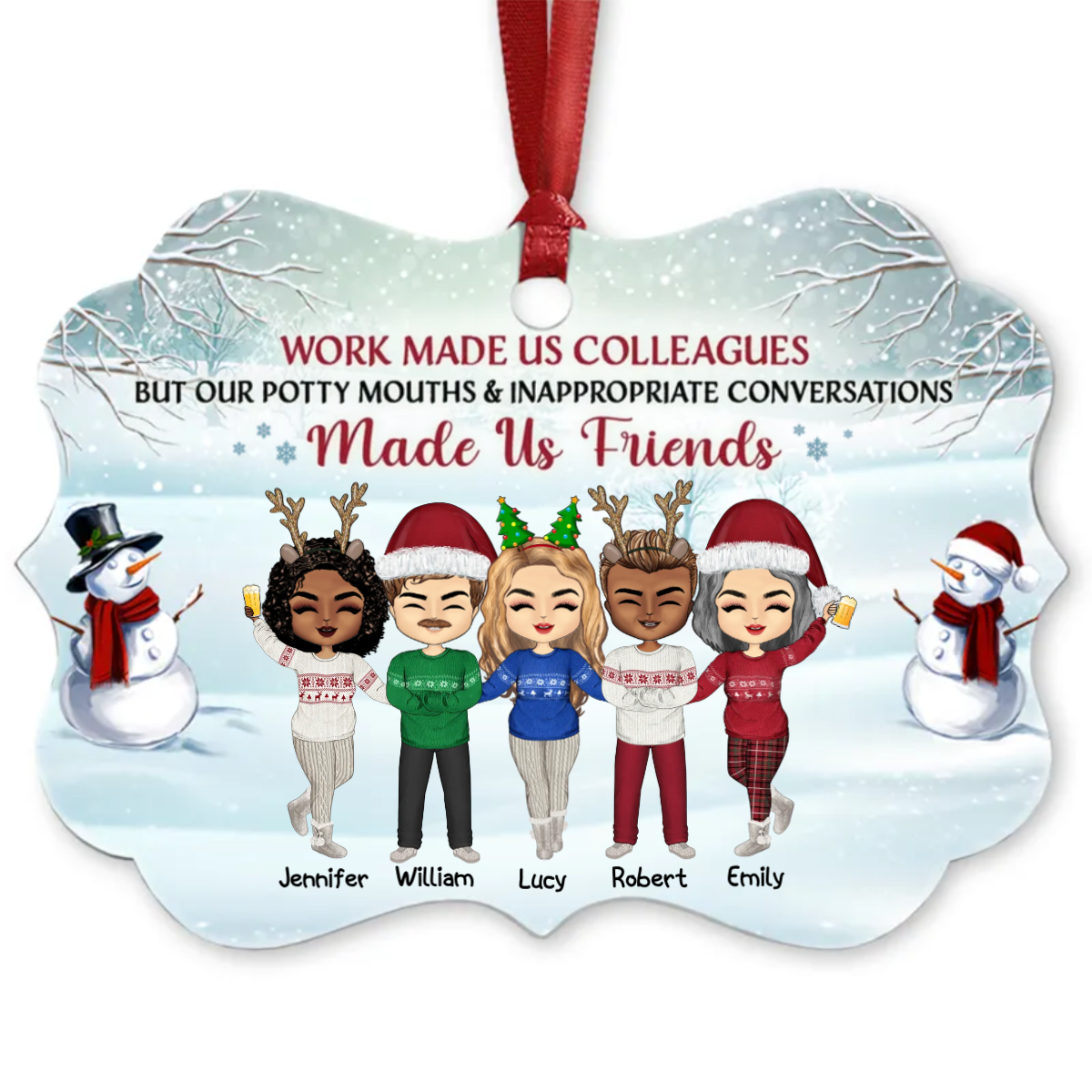 Work Made Us Colleagues - Christmas Gift For Co-worker - Personalized Custom Acrylic Ornament