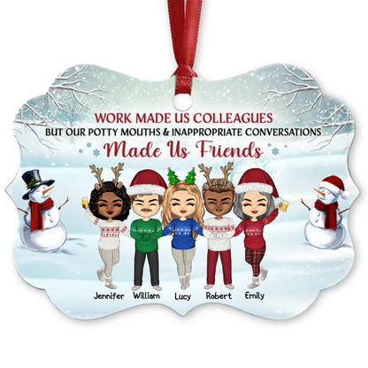 Work Made Us Colleagues - Christmas Gift For Co-worker - Personalized Custom Acrylic Ornament