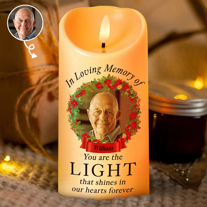 Memorial Custom Photo You Are The Light - Personalized Flameless LED Candle