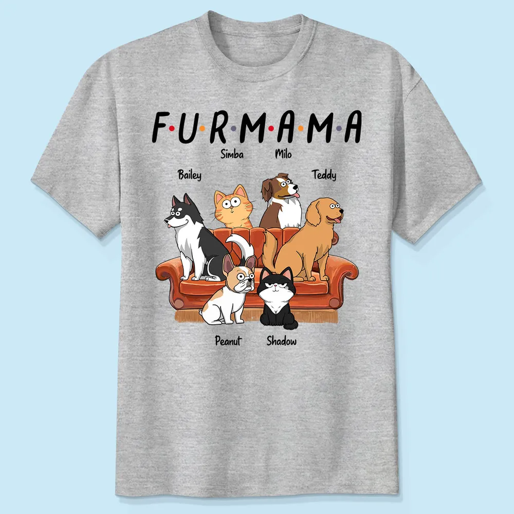 Dog Mom Cat Mom Fur Mama Personalized Shirt