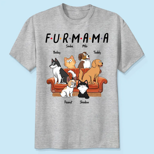 Dog Mom Cat Mom Fur Mama Personalized Shirt