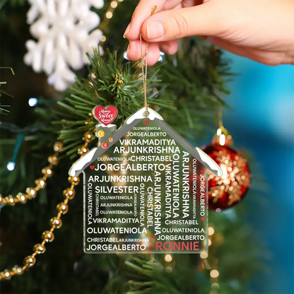 Christmas Family House - Personalized Custom Shaped Acrylic Ornament