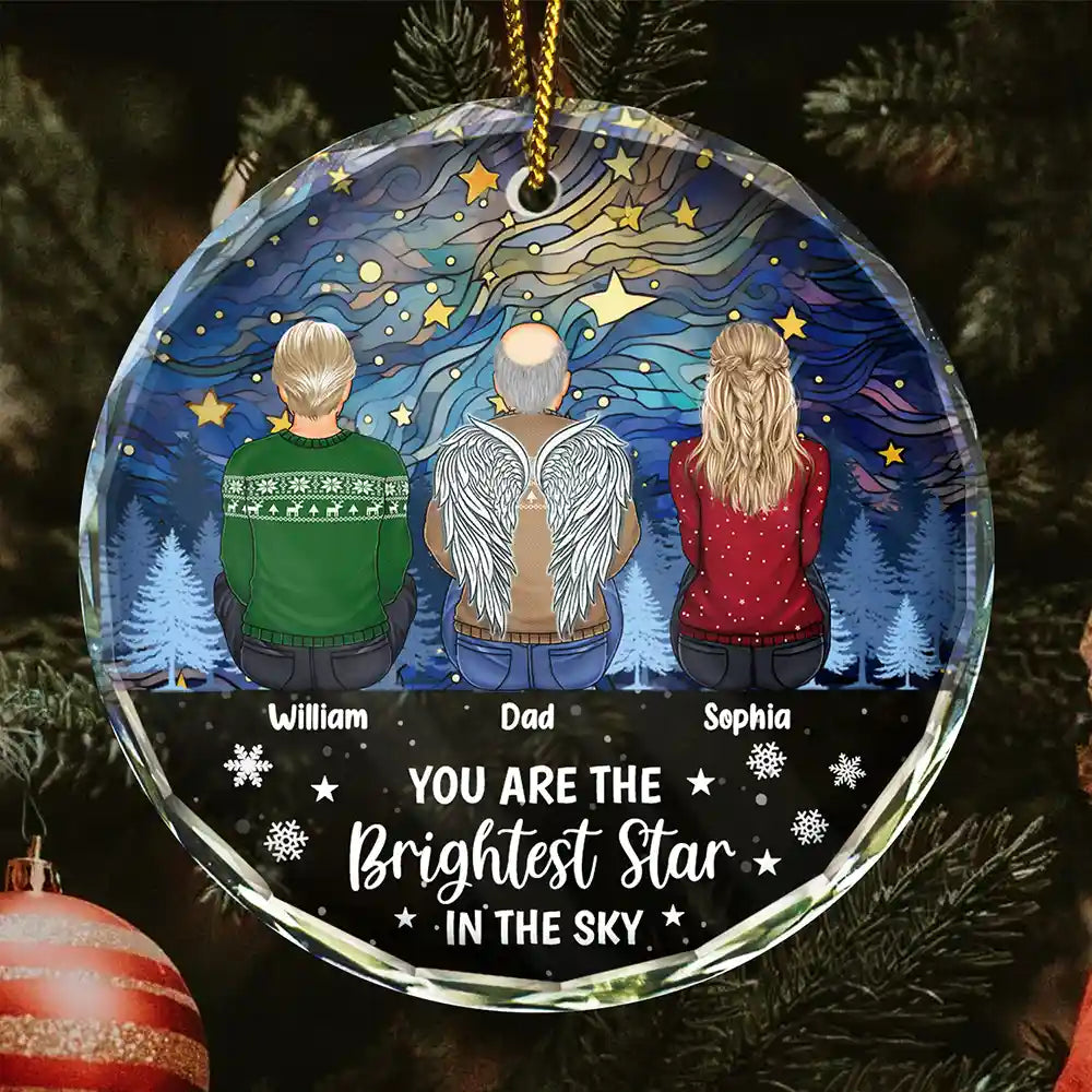 Family Memorial You Are The Brightest Star In The Sky - Personalized Circle Acrylic Ornament