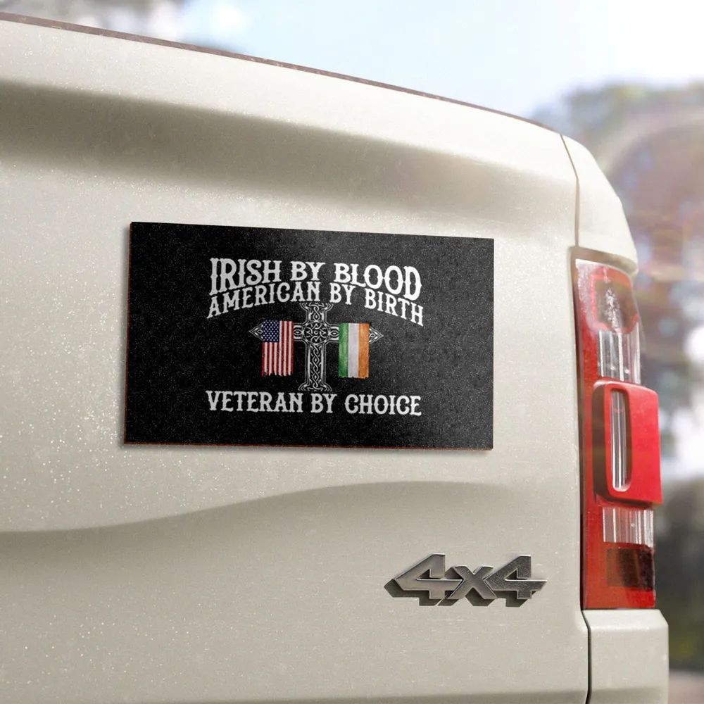 St. Patrick's Day Irish By Blood American By Birth Customize Title Personalized Car Magnet