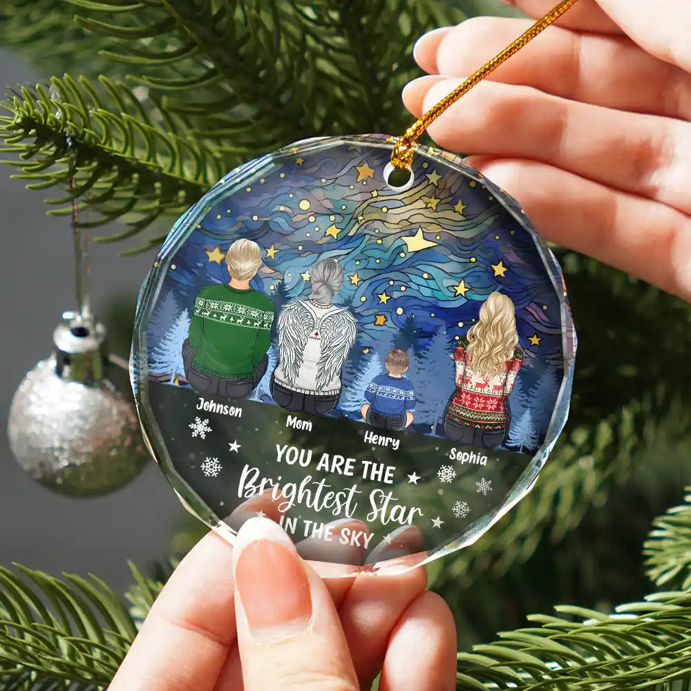 Family Memorial You Are The Brightest Star In The Sky - Personalized Circle Acrylic Ornament