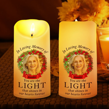 Memorial Custom Photo You Are The Light - Personalized Flameless LED Candle