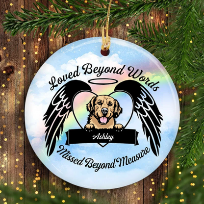 Christmas Dog Memorial Loved Beyond Words Personalized Dog Decorative Memorial Ornament