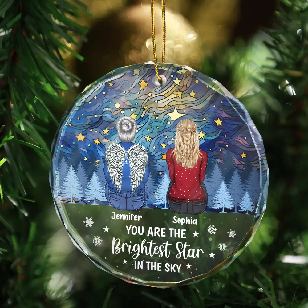 Family Memorial You Are The Brightest Star In The Sky - Personalized Circle Acrylic Ornament