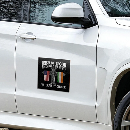 St. Patrick's Day Irish By Blood American By Birth Customize Title Personalized Car Magnet