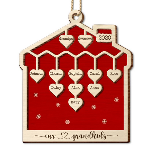 Our Grandkids Sweet Hearts - Personalized Wooden Ornament