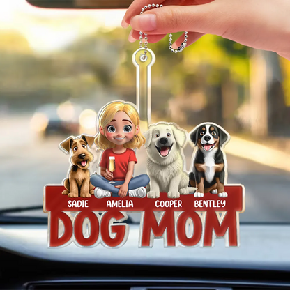 Dog Mom Dog Dad - Personalized Acrylic Car Hanger