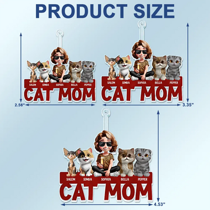 Cat Mom Cat Dad - Personalized Acrylic Car Hanger