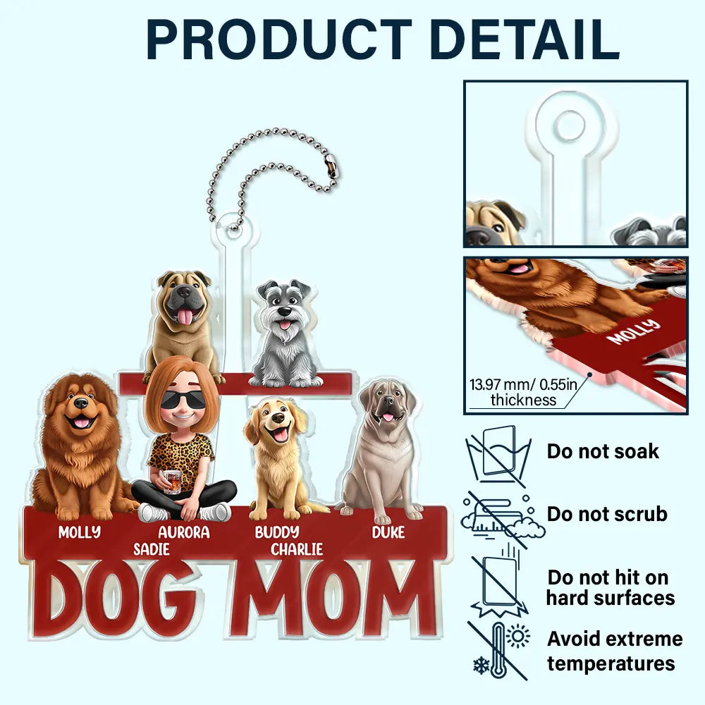 Dog Mom Dog Dad - Personalized Acrylic Car Hanger