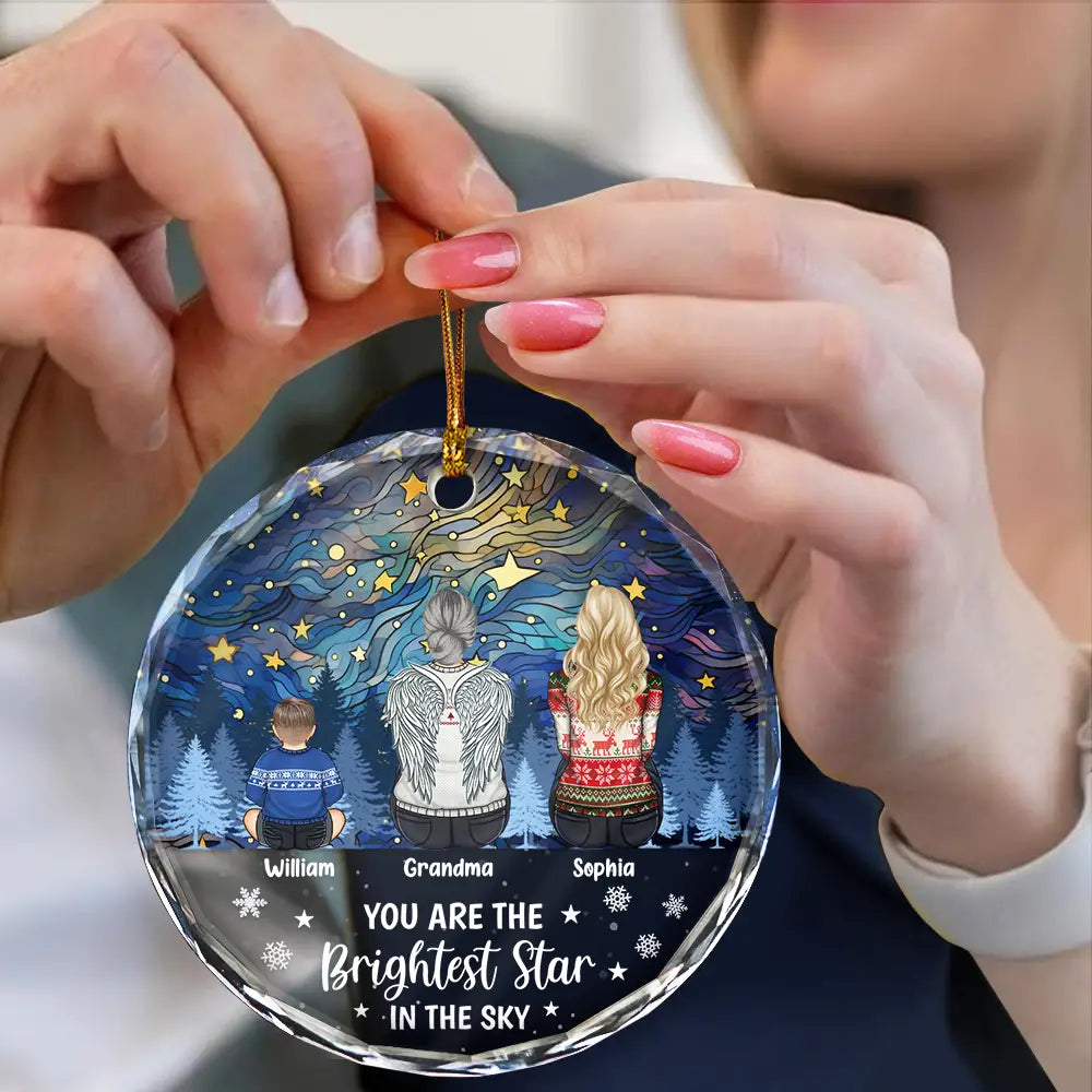 Family Memorial You Are The Brightest Star In The Sky - Personalized Circle Acrylic Ornament