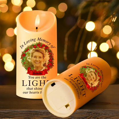 Memorial Custom Photo You Are The Light - Personalized Flameless LED Candle