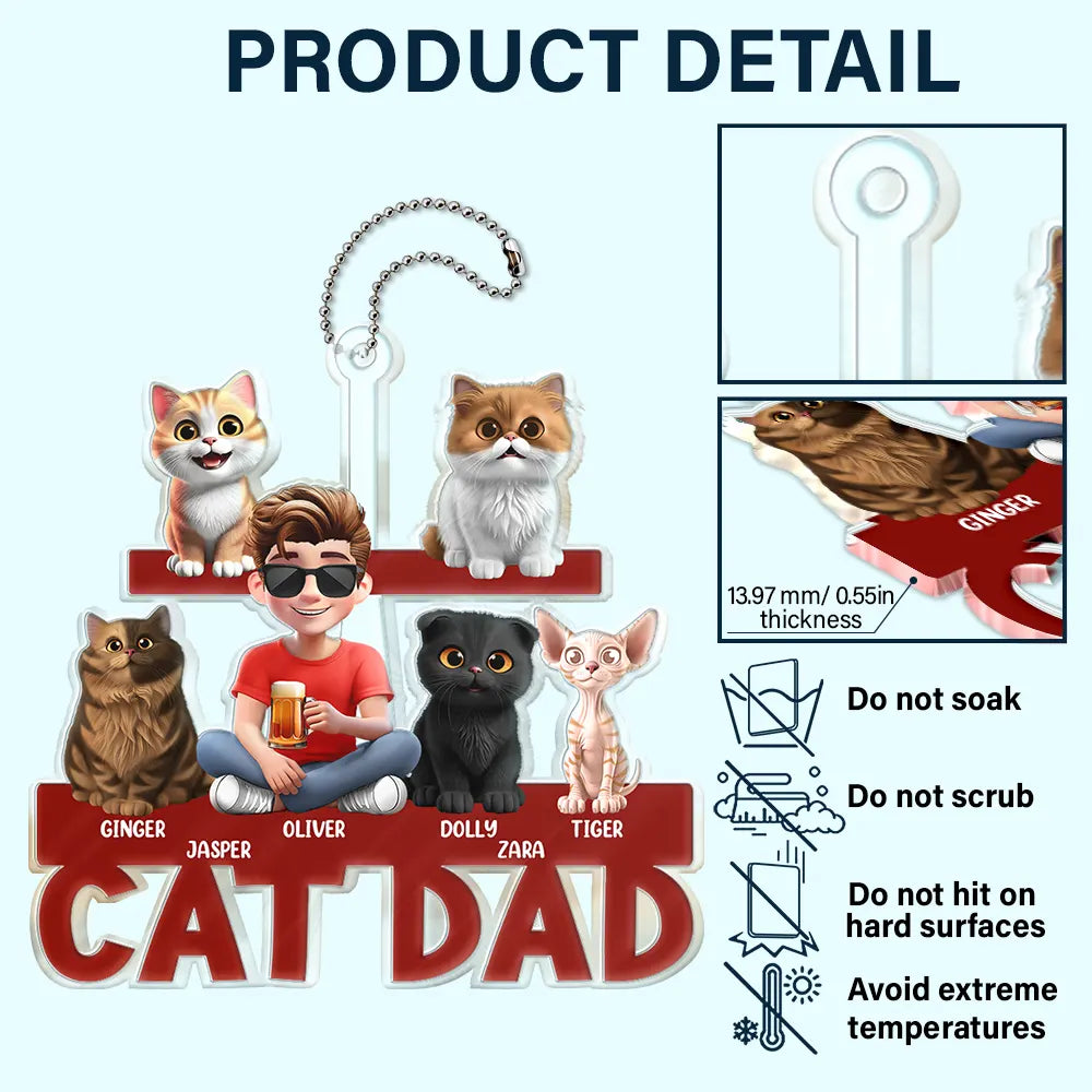 Cat Mom Cat Dad - Personalized Acrylic Car Hanger