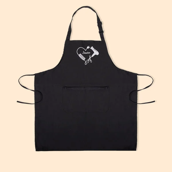 Personalised Hairstylist Pocket Apron with Embroidered Heart Salon Barber Shop Accessory Gift for Stylist Hairdressing Enthusiast