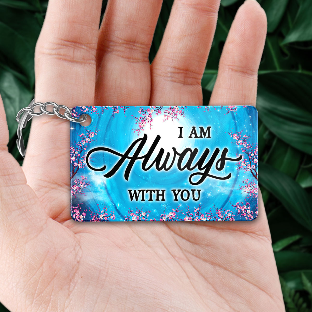 Family Memorial Blue Moon Blossom Branch Remembrance Gift Personalized Acrylic Keychain