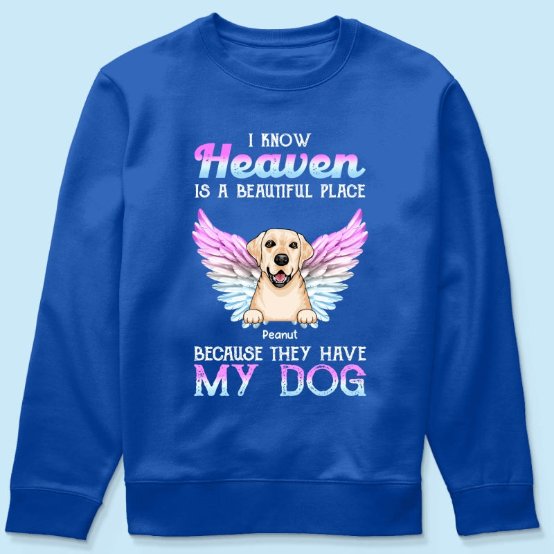 Heaven Is Beautiful Place Pet Dog Cat Memorial Gift For Pet Lover Personalized Shirt