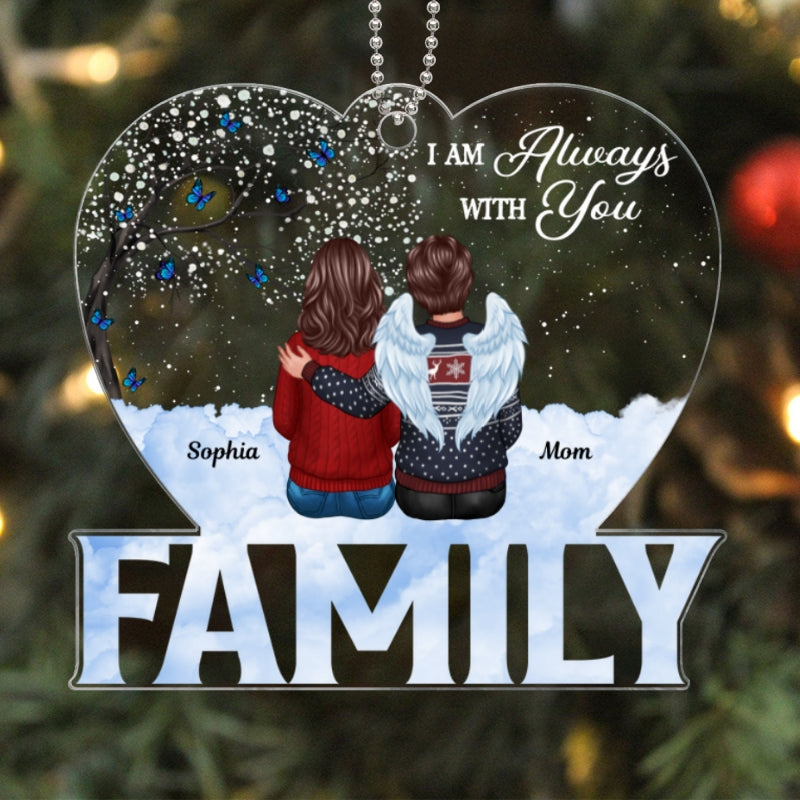 Family Memorial Sitting Sky Heart Blossom Tree Personalized Acrylic Ornament