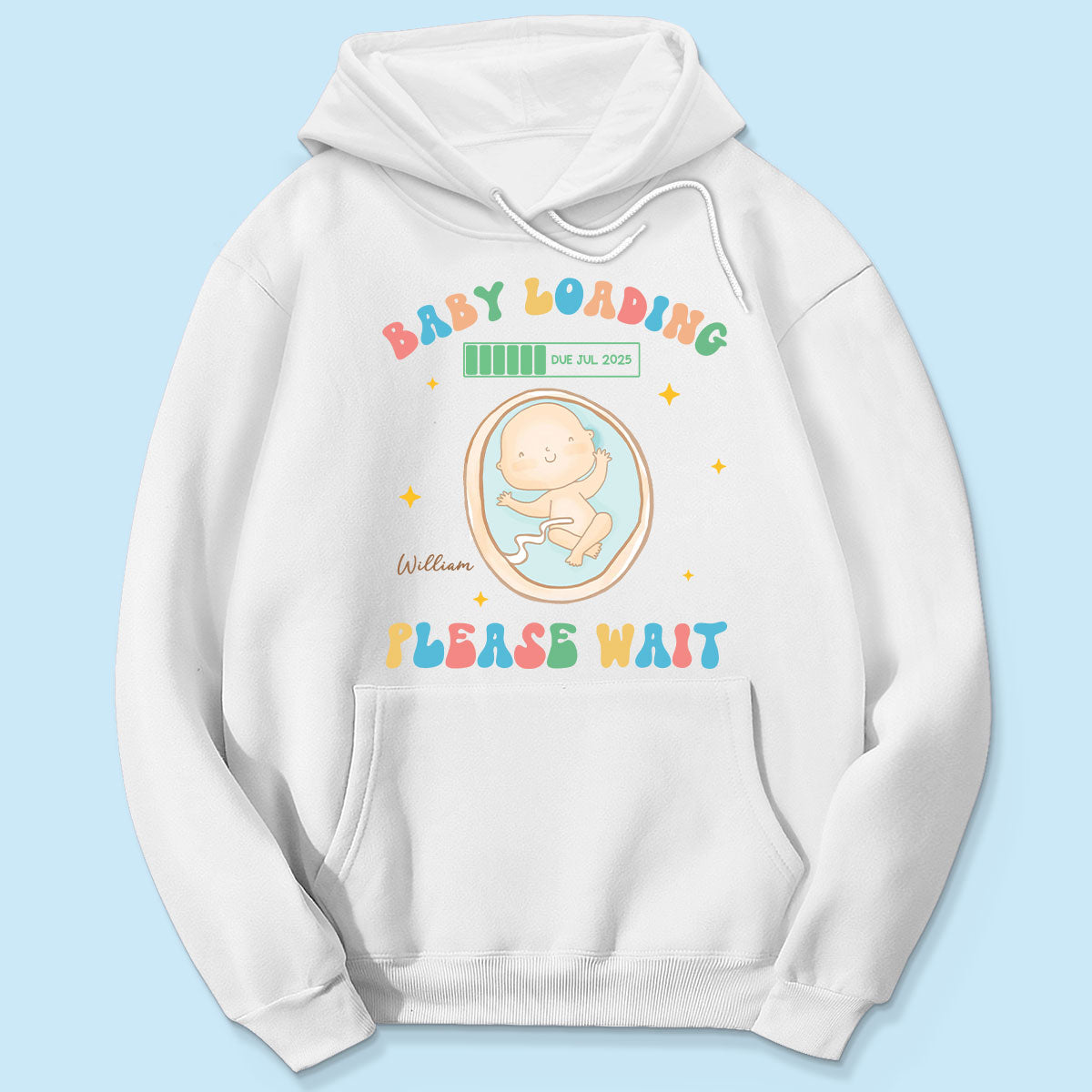 Baby Loading Please Wait Personalized Shirt for New Mom, Pregnancy Announcement Gift for Her, Cute Baby Announcement Shirt for Pregnancy Reveal Shirt