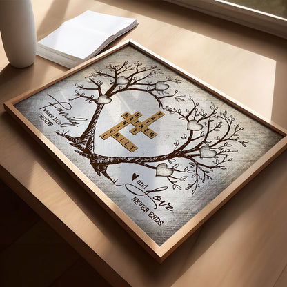 Family Heart Tree Crossword Puzzle, Captured In A Moment, Cherished For A Lifetime Personalized Poster