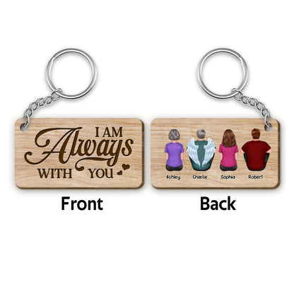 Family Remembrance Gift Memorial Always With You Family Kid Dog Cat Personalized Wooden Keychain