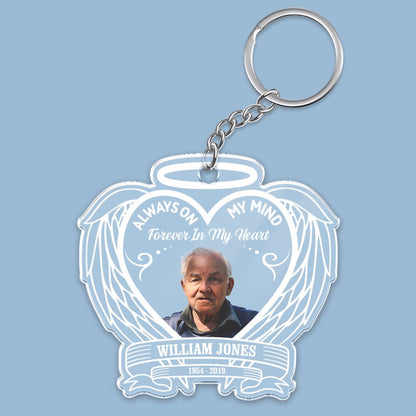Forever In My Heart Memorial Photo Keepsake Personalized Acrylic Keychain