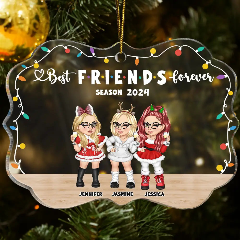 Best Friends Forever Season - Personalized Medallion Acrylic Ornament