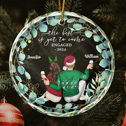 Backside Couple Newly Engaged The Best Is Yet To Come - Personalized Acrylic Ornament