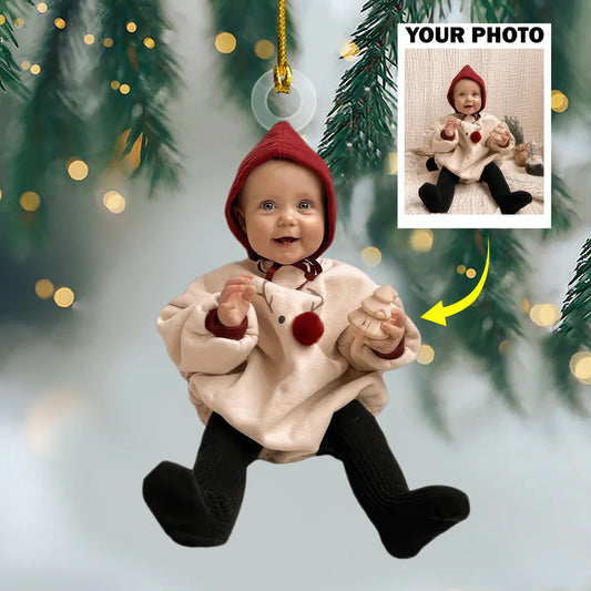 Custom Photo Kid Baby Acrylic Ornament Christmas