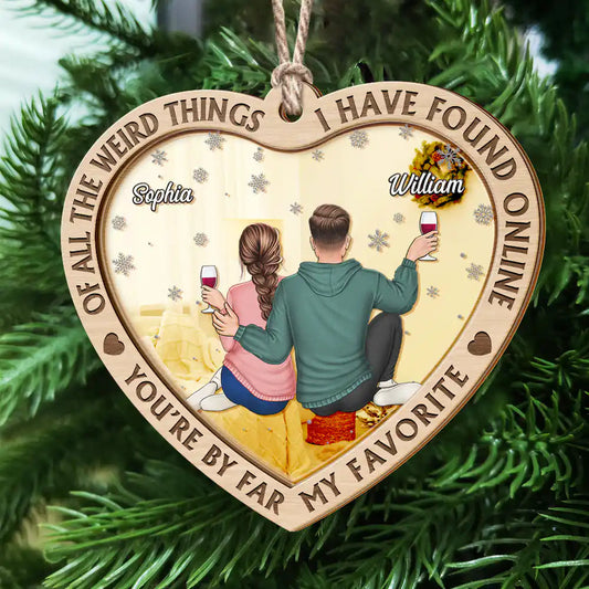 Christmas Couple Back Side You Are My Favorite By Far - Personalized Acrylic Ornament