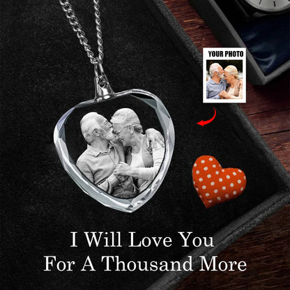 Custom Photo Crystal Necklace - Valentines Gift For Her, Anniversary Gift, Memorial Gift