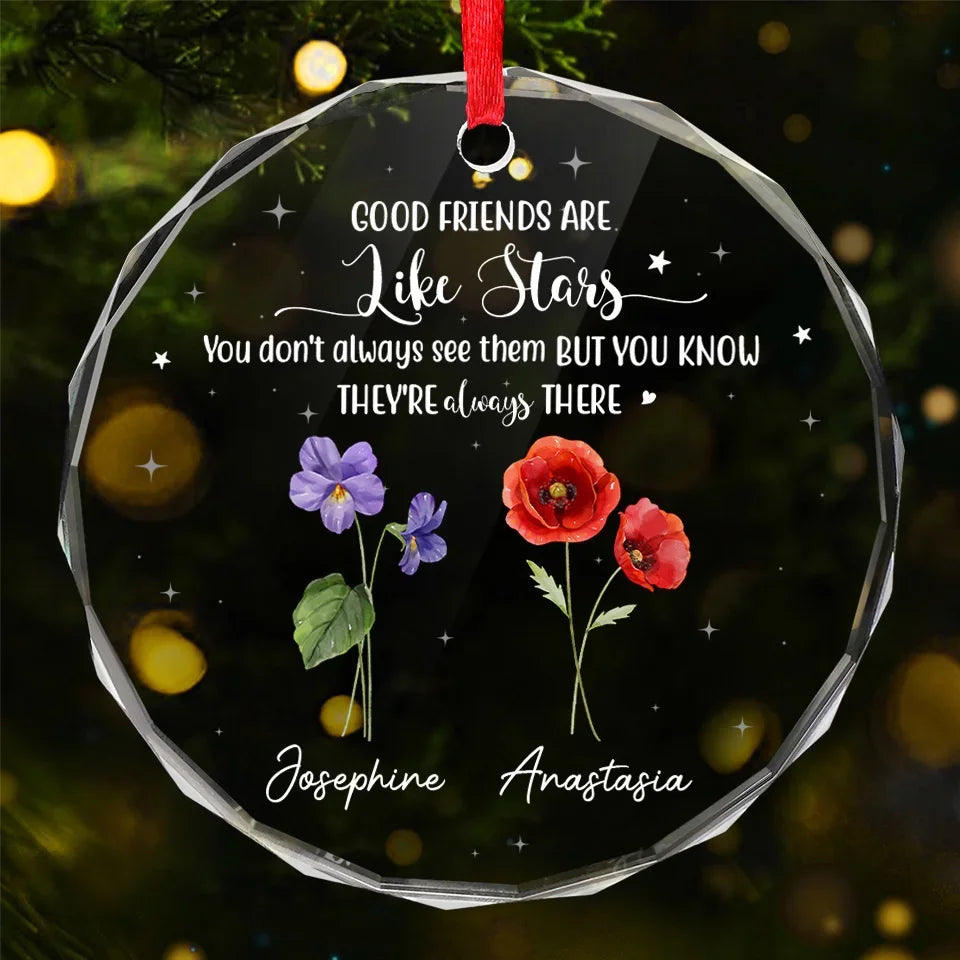 If Friends Were Flowers, I'd Pick You - Bestie Personalized Custom Circle Acrylic Ornament - Christmas Gift For Best Friends, BFF, Sisters