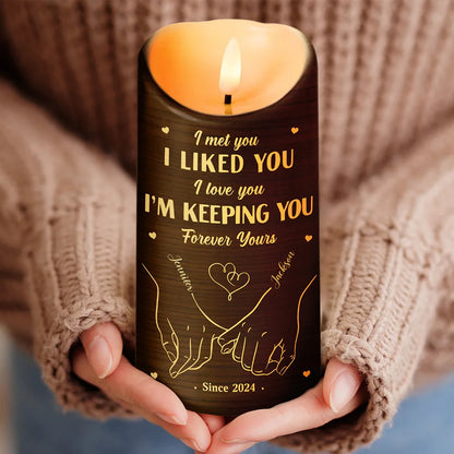 I Met You I Like You Couples - Personalized Flameless LED Candle